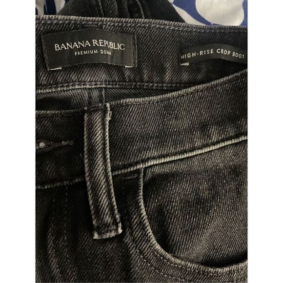Banana Republic Black Cropped Bootcut Jeans Size 26 - Picture 8 of 9